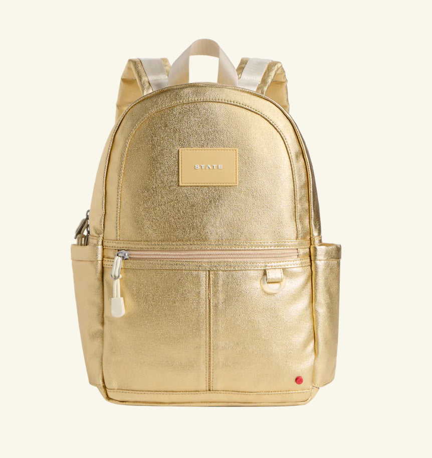 Kane Double Pocket Large Backpack Silver/Gold