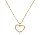 Gold Plated Rope Flower Necklace - Heart