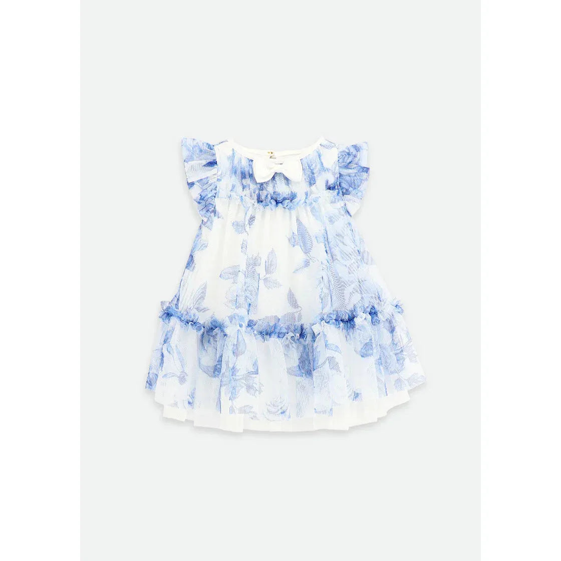 Blue Rosebud Flower Baby Dress