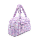 Quilted Scrunchies Gingham Bow Duffle Bag