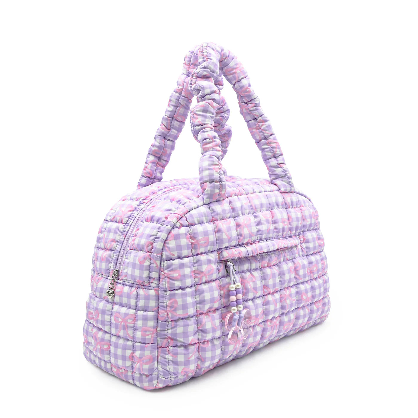 Quilted Scrunchies Gingham Bow Duffle Bag