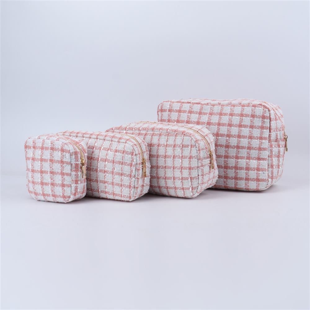 Small Pink Checkers Pouch