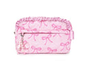 Bow Quilted Cosmetic Pouch