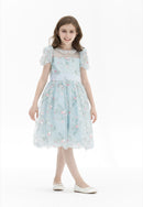 Light Blue & Flowers Dress