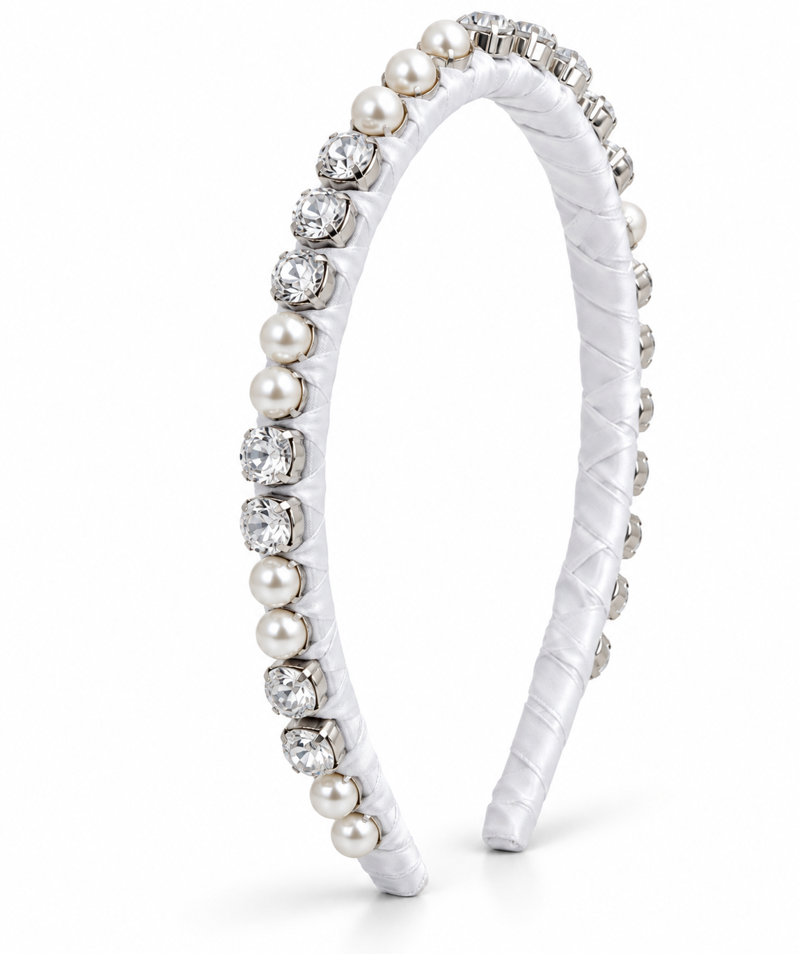 Icy Pearl & Crystal Wrapped Headband