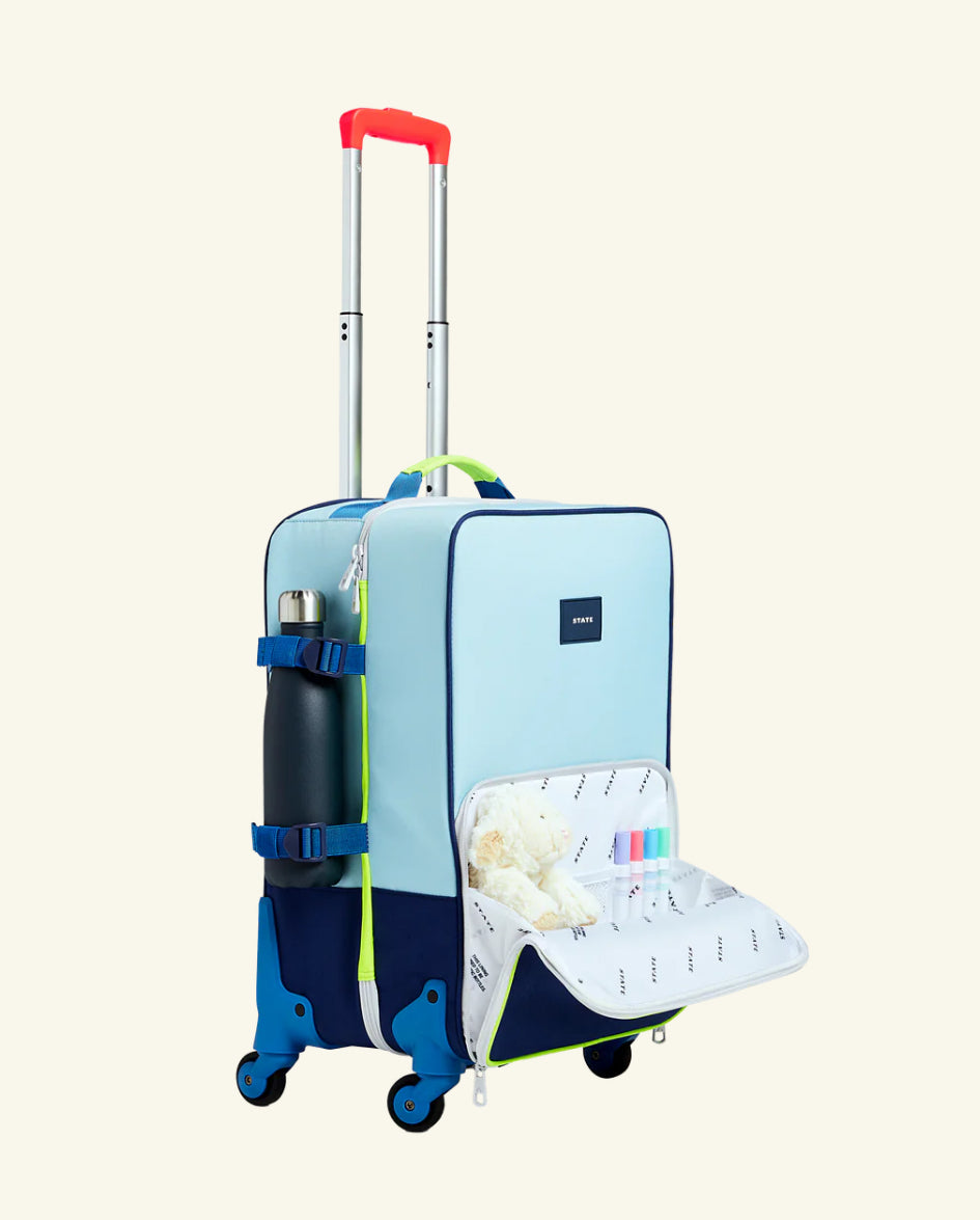 Logan Carry-On Suitcase Navy Neon