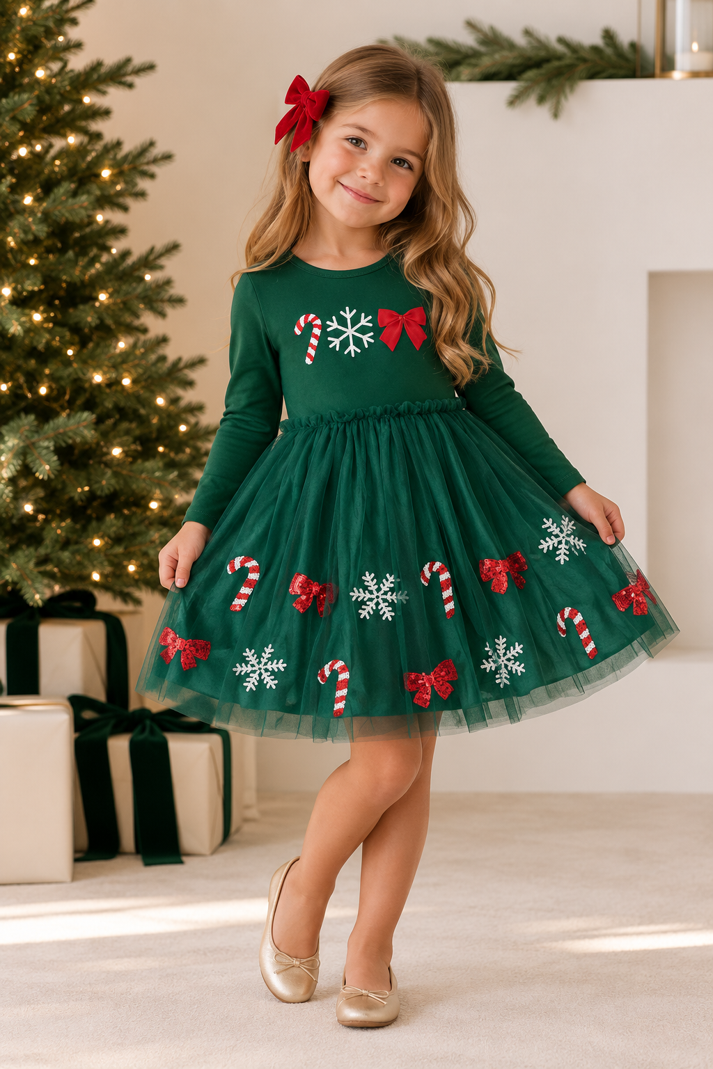 Emerald Candy Cane Dress