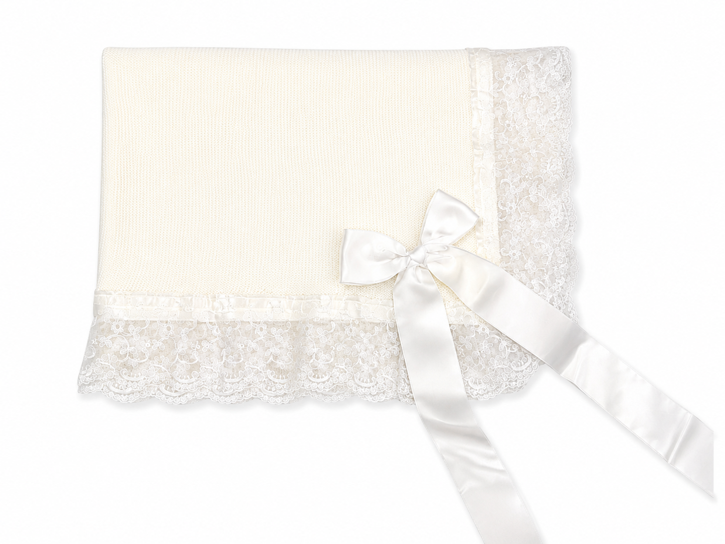 White & Satin Bow Blanket