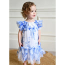 Blue Rosebud Flower Baby Dress