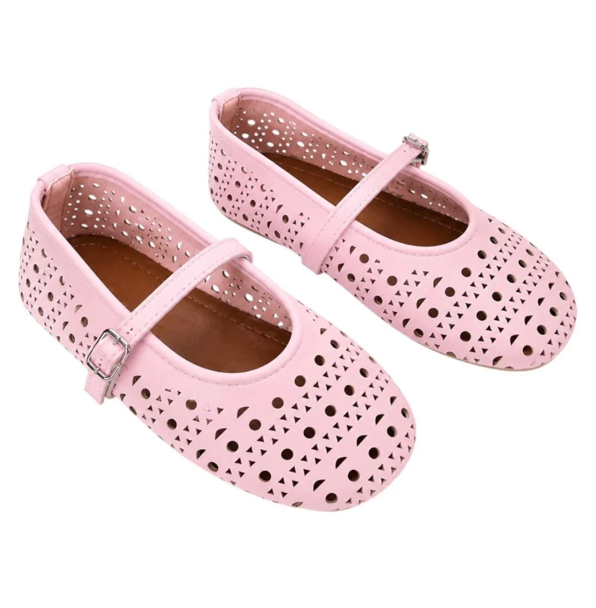 Lily Eyelet Flats Pink