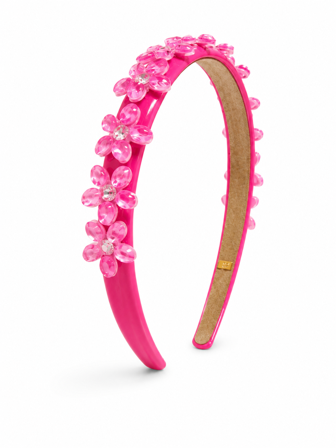 Jeweled Flower Headband - Hot Pink