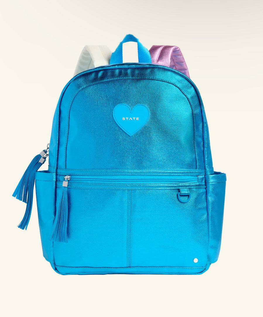 Blue Double Pocket Backpack