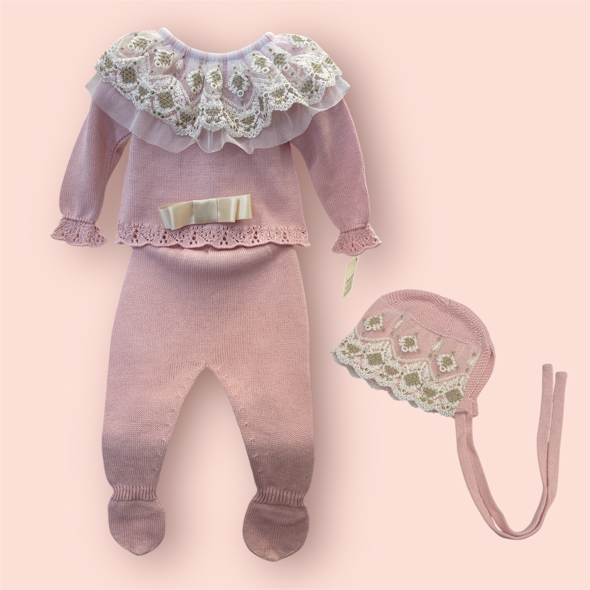 Pink & Golden Knit Set