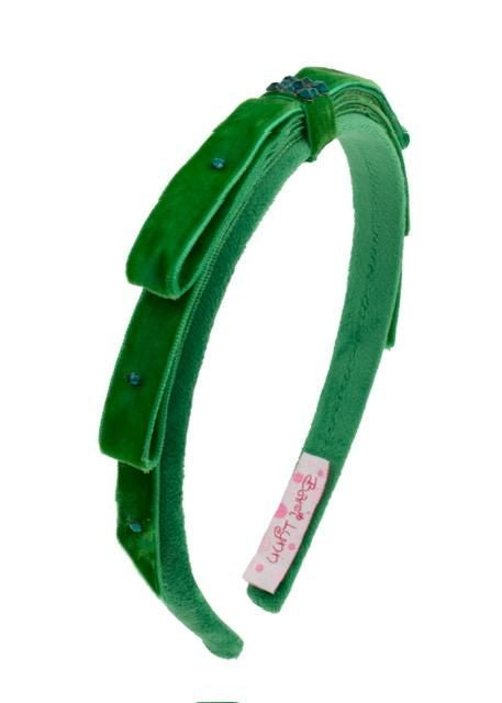 Falt Velvet Headband - Green