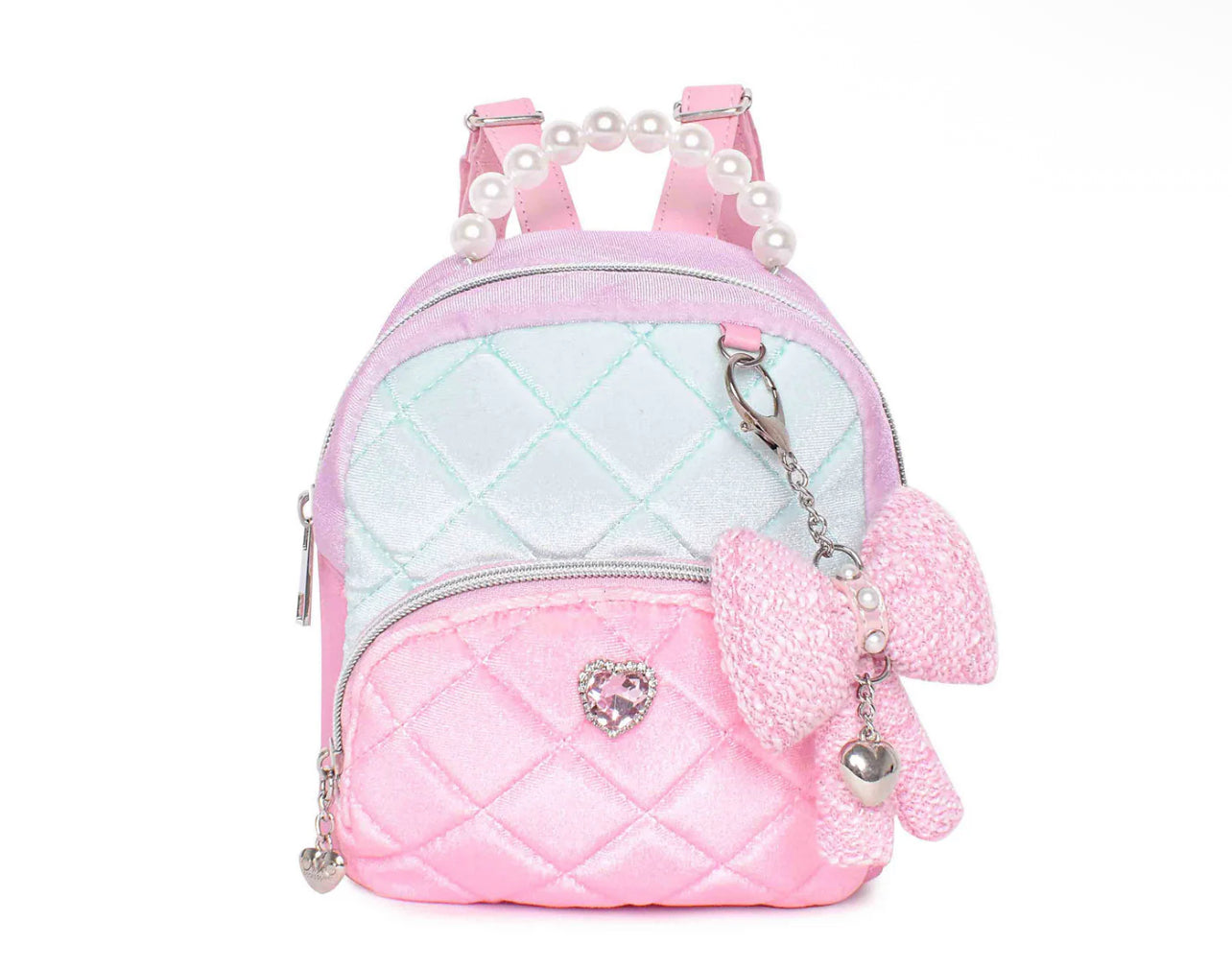 Heart Quilted Pearl Micro Backpack