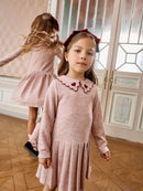 Red Hearts & Pale Rose Dress
