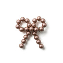 Pearl Beaded Bow Clip - Rose Gold