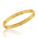 Ribbed Bangle With Cz - Hearts