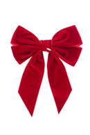 Oversized Bow Velvet Clip - Red