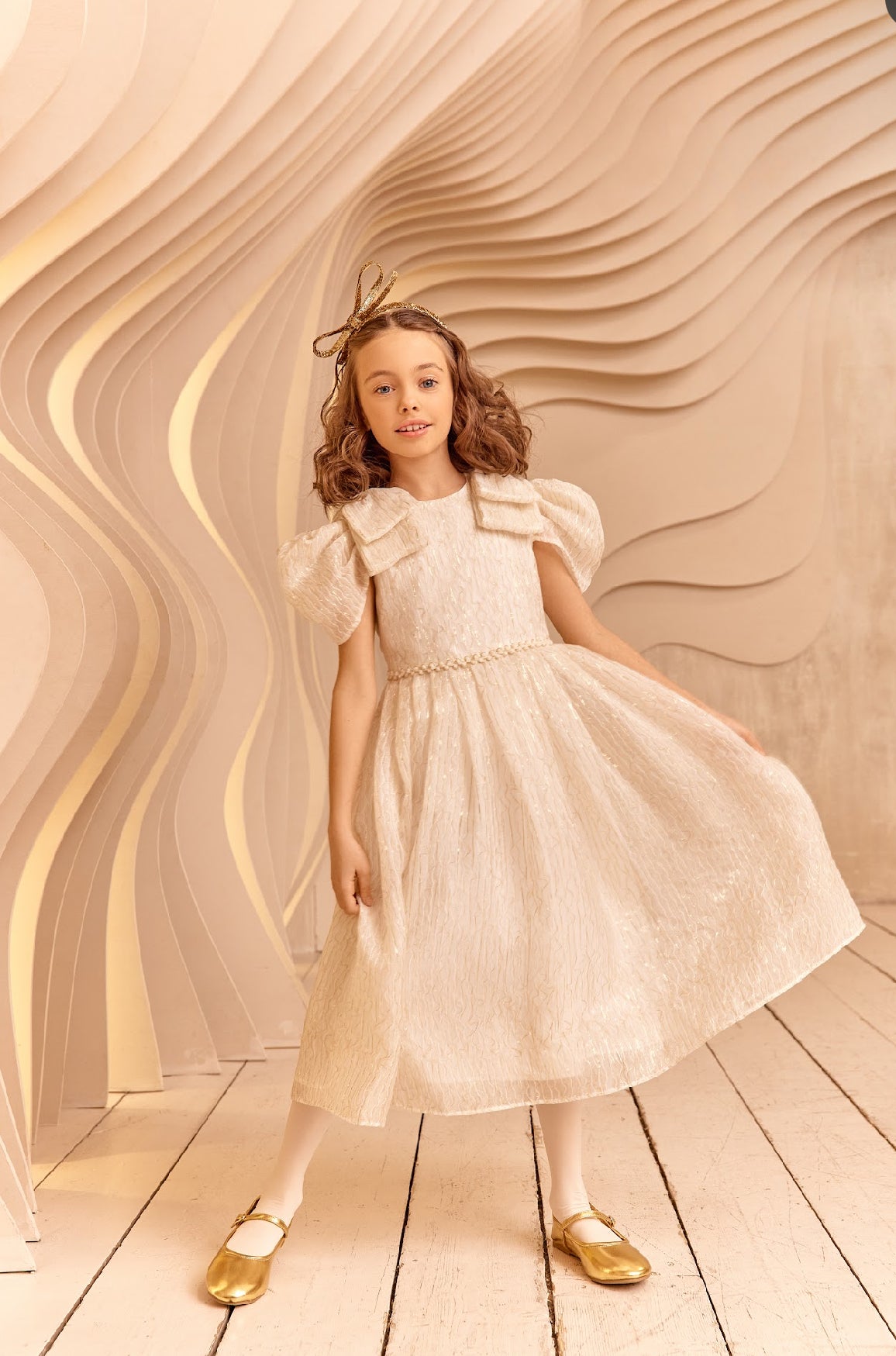 Ivory And Gold Threads Dress
