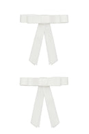 Grosgrain Bow Clip Set - White