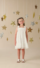 White & Silver Lines Dress