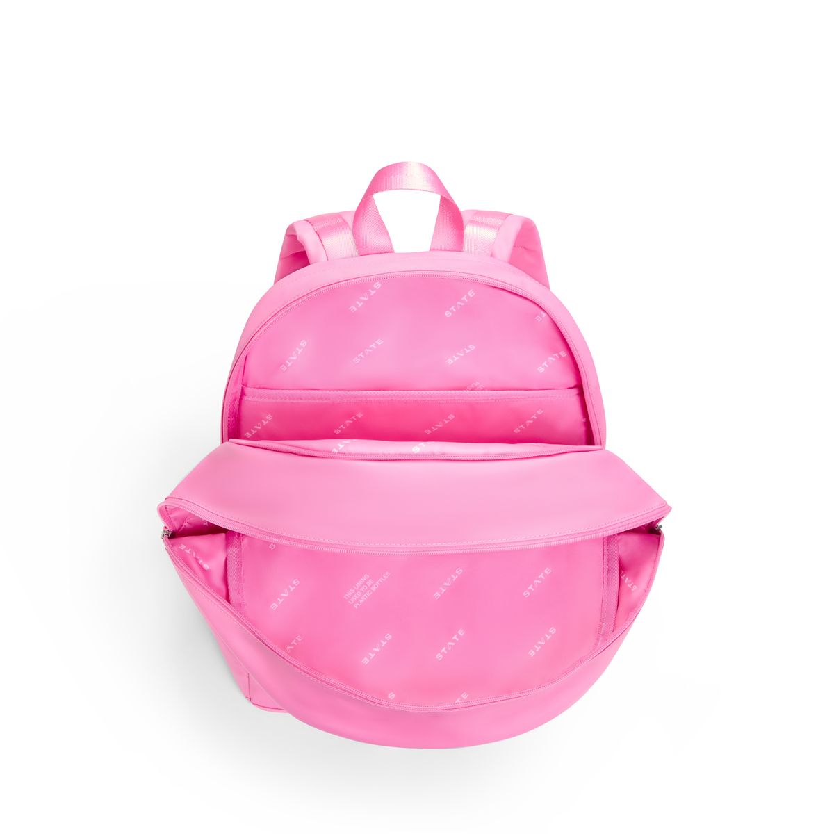 Nylon Kane Double Pocket Backpack Pink