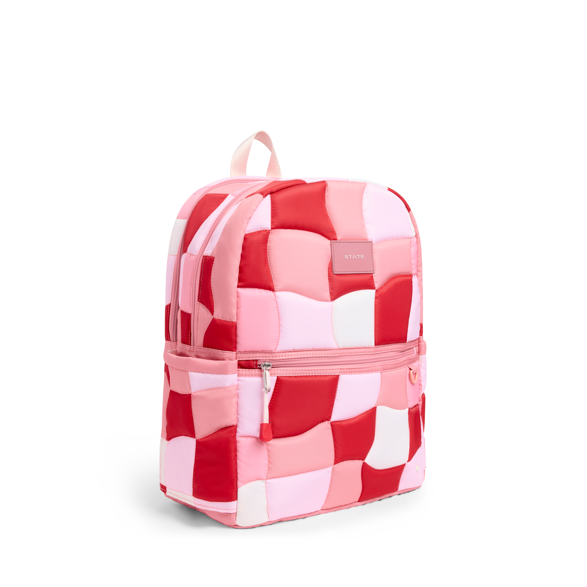 Kane Double Pocket Backpack Pink Puffer Check