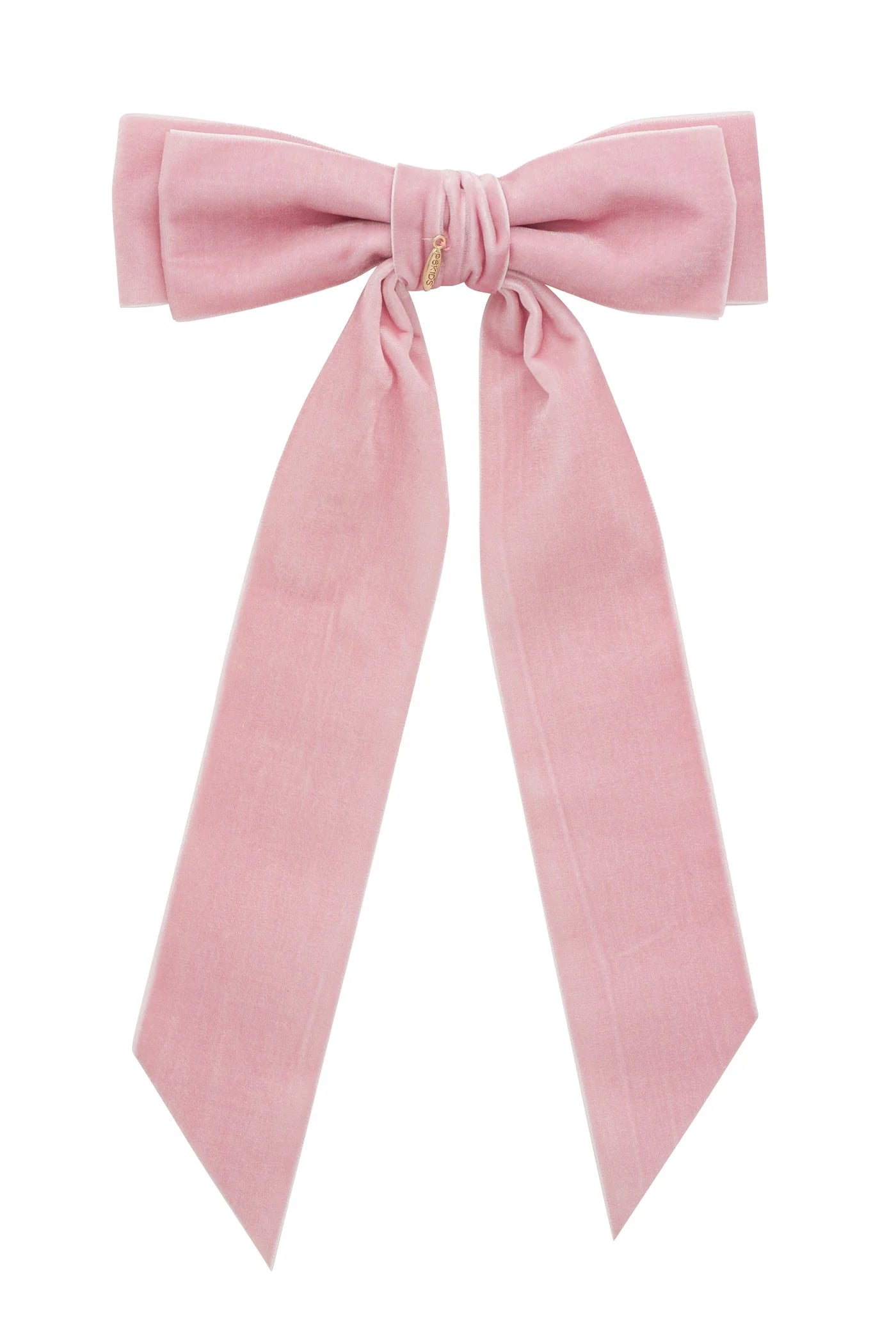 Madeline Velvet Long Tail Bow Clip - Dusty Rose