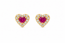 Hot Pink Heart 14Kt. Earrings