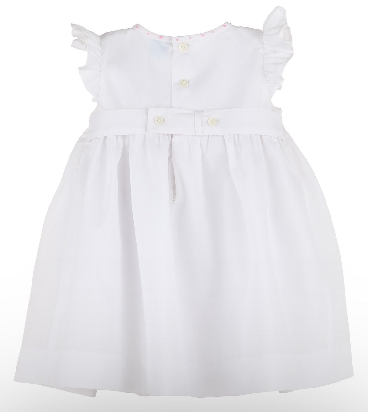 Classical Diamond Smock Dress White