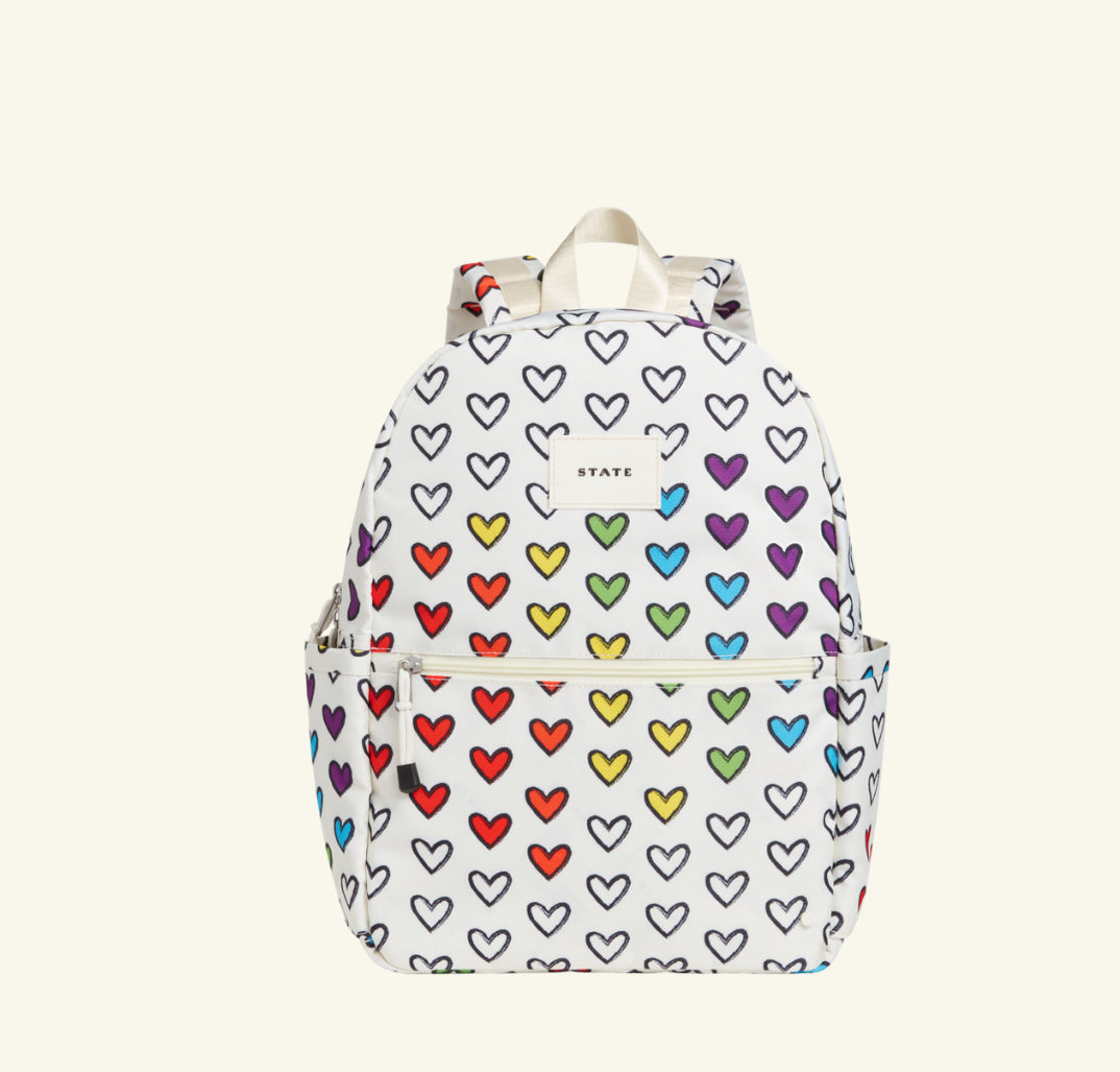 Travel Rainbow Hearts Backpack