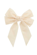 Oversized Bow Velvet Clip - Ivory