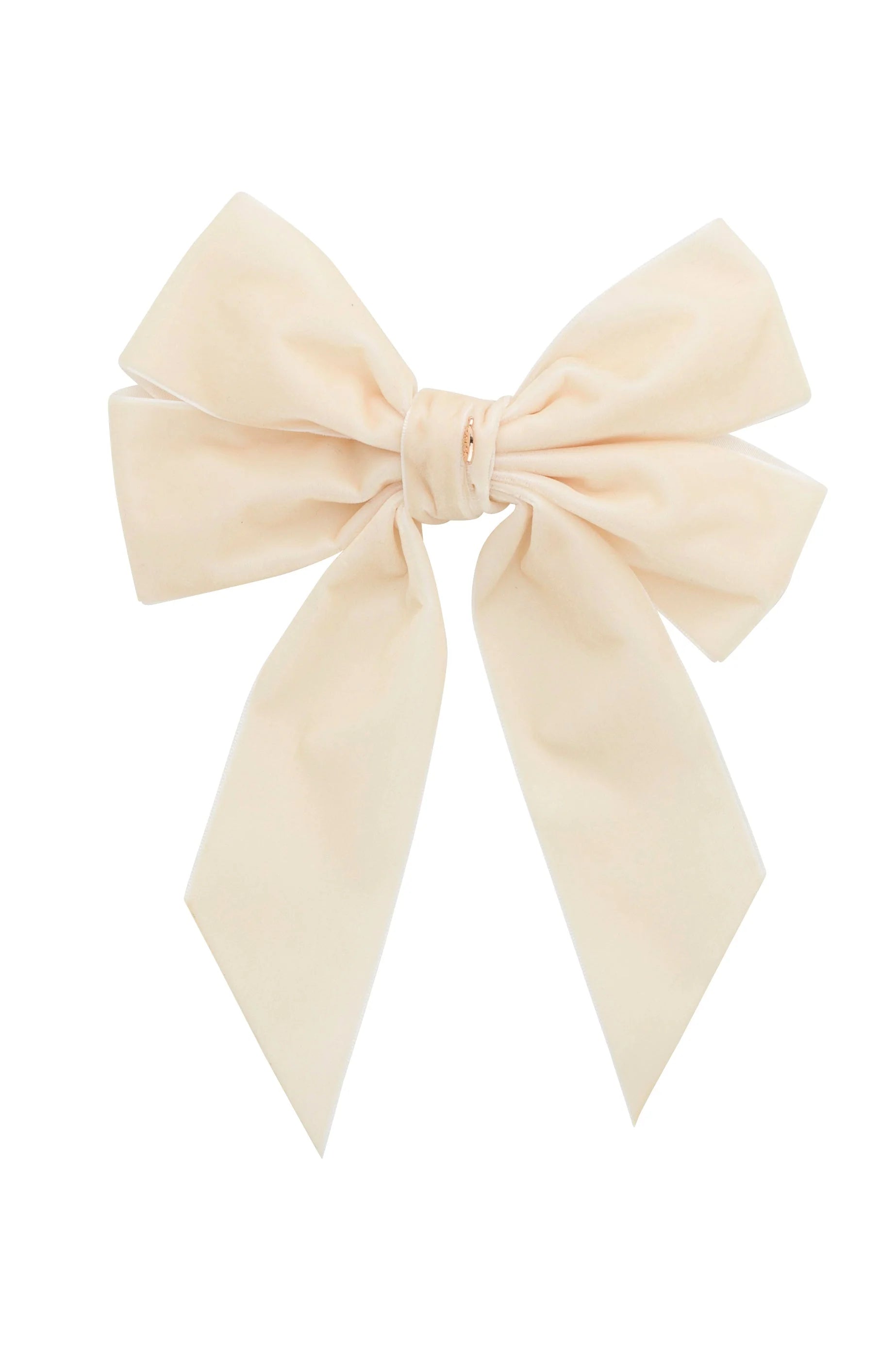 Oversized Bow Velvet Clip - Ivory