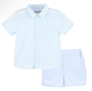 Blue Squared Shirt Baby Set