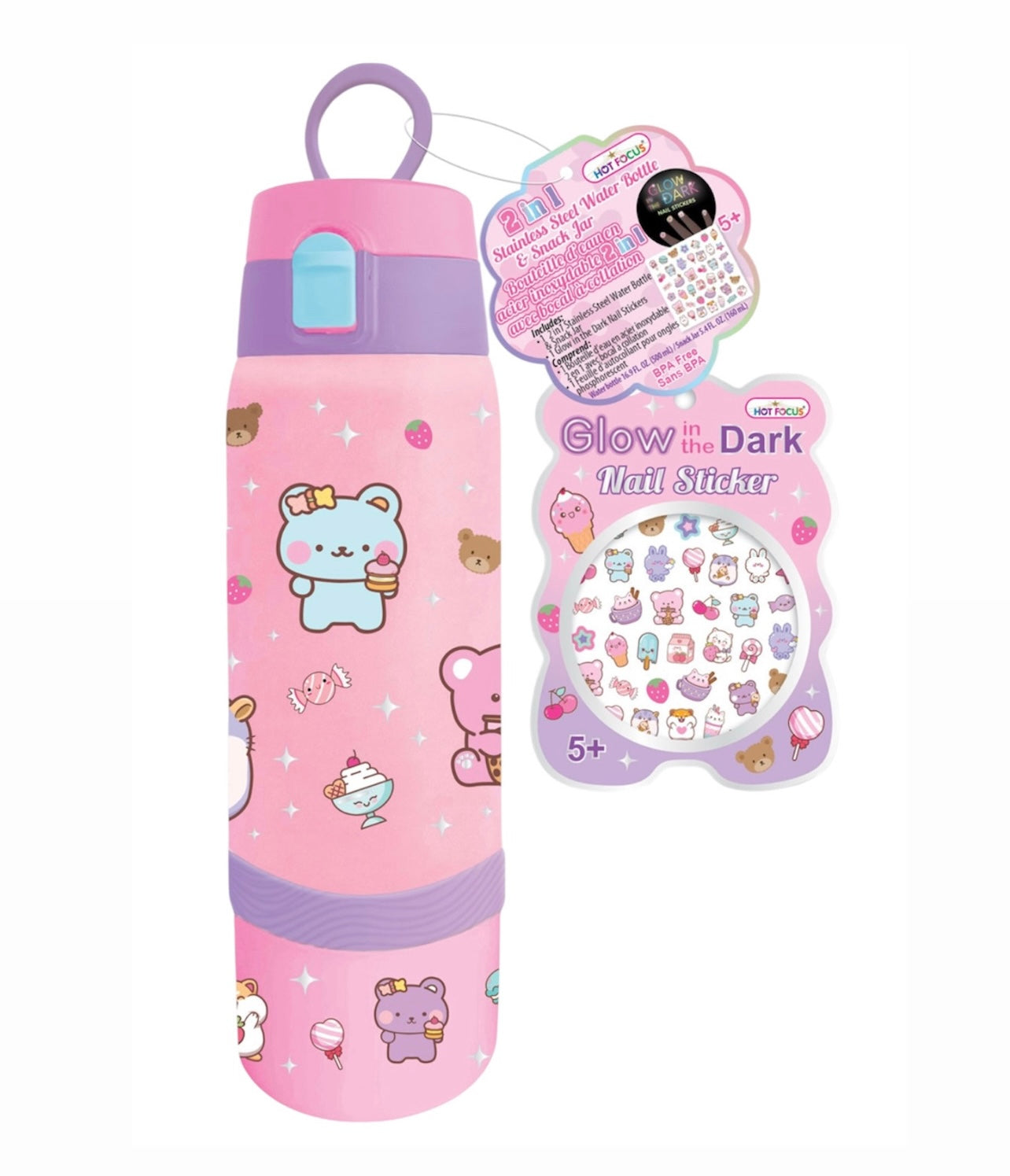 2 In 1 Stainless Steel Water Bottle & Snack Critter