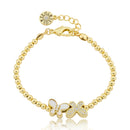 Mother Of Pearl & Cz Butterfly Wire Bracelet