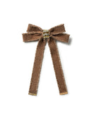 Kate Corduroy Rhinestone Clip - Mocha