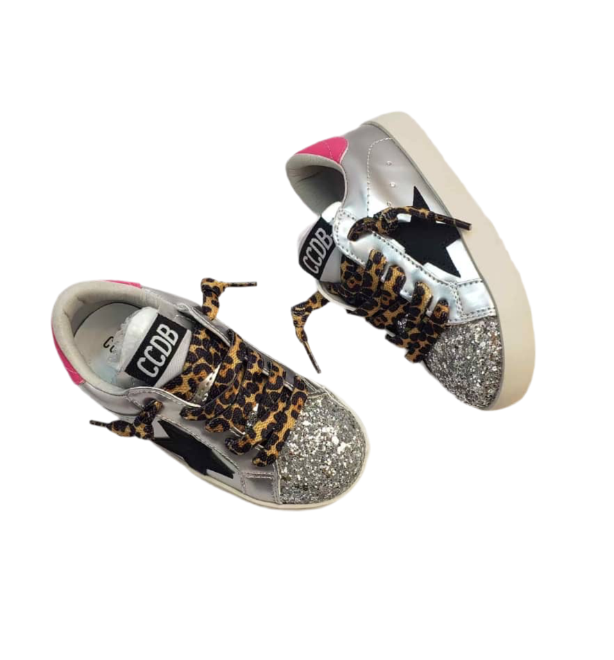 Leopard & Silver Sneakers