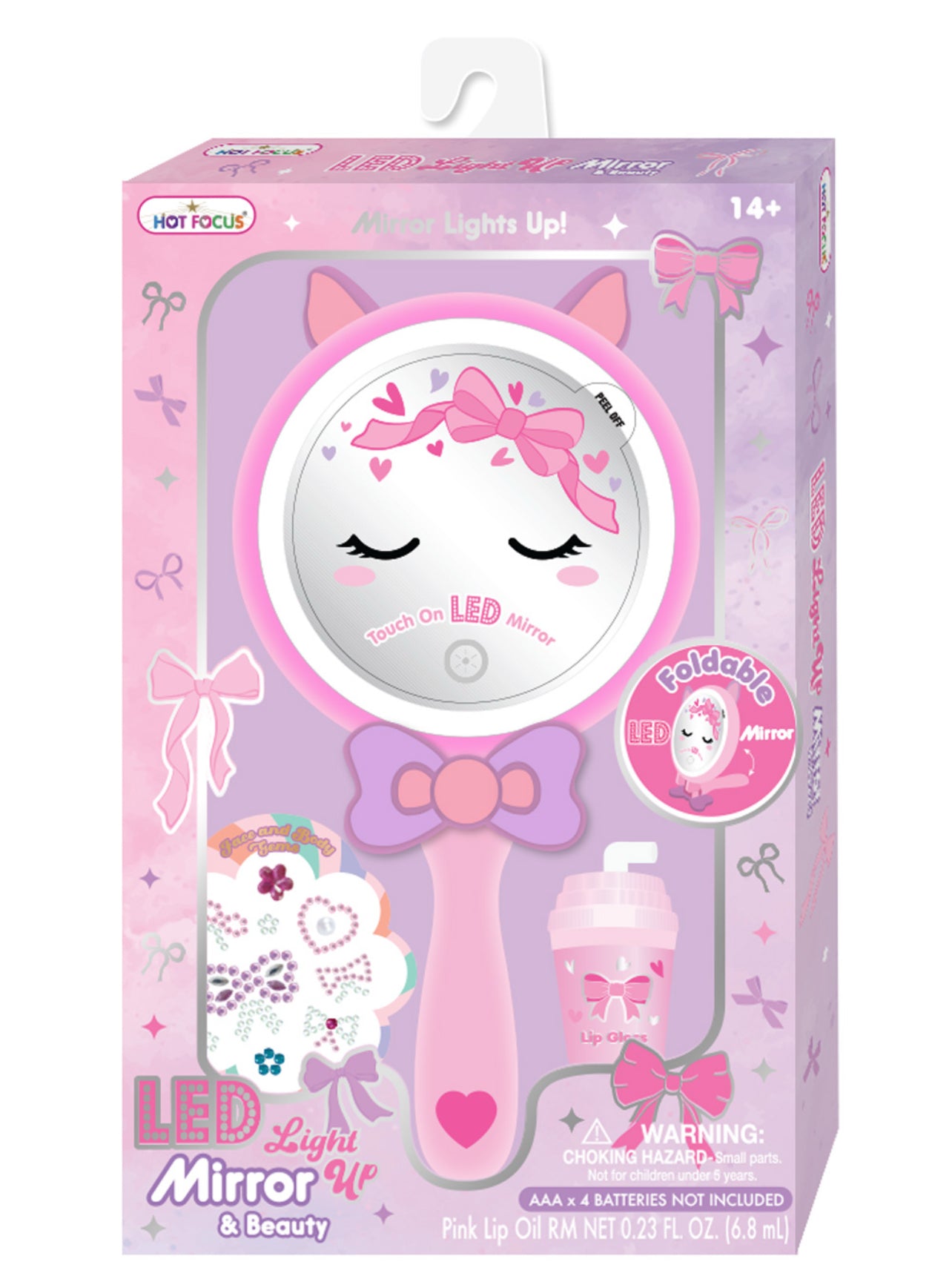Foldable Led Light Up Mirror & Beauty Bowtiful