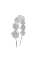 Satin Rose Headband - White