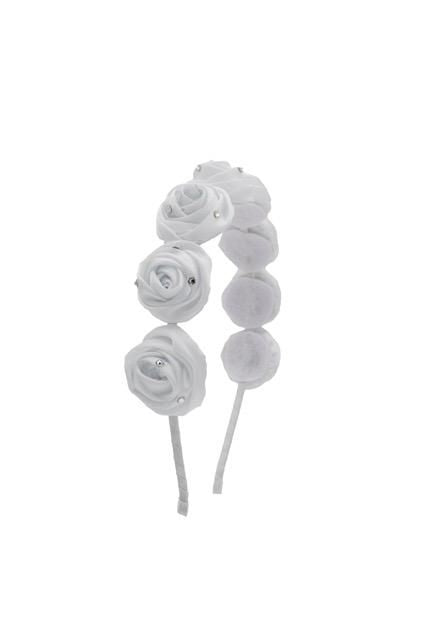 Satin Rose Headband - White