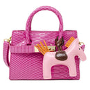 Crocodile Pony Handbag - Hot Pink
