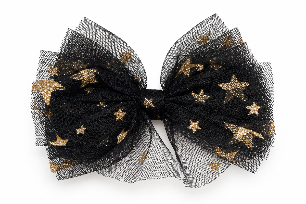 Midnight Stars Tulle Bow