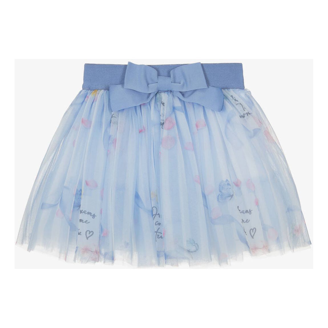 Girls blue flower tulle skirt set