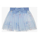 Girls blue flower tulle skirt set