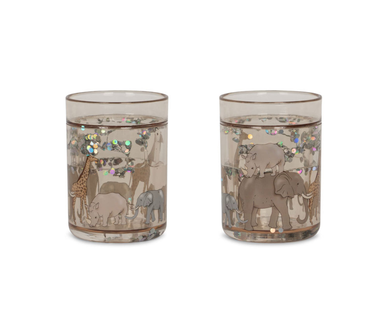 2 Pack Glitter Cups - Safari