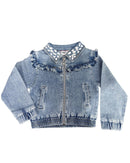 Rhinestone Ruffle Denim Set