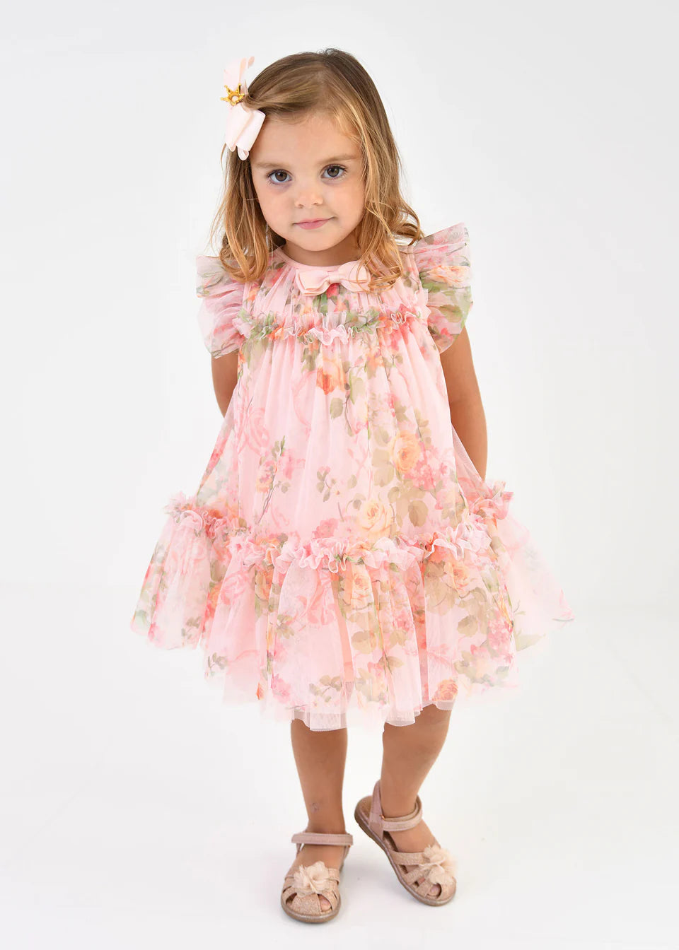 Rosebud Peach Baby Dress