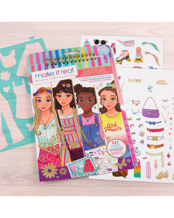Blooming Vibes Fashion Design Sketchbook